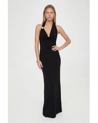 Roselle - Cowl Neck Halterneck Slinky Backless Maxi Dress - Lyst