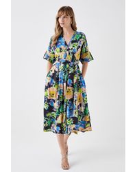 Coast - Printed Satin Utility Shirt Dress - Lyst