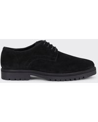 Burton - Black Suede Derby Shoes With Chunky Sole - Lyst