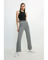 Karen Millen - Graphic Jacquard Knit Trouser - Lyst