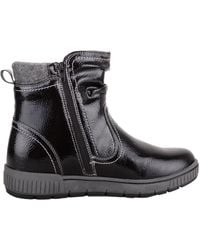 Absolute Footwear - Winter Ankle Boot With Felt Collar & Zipper Fastening - Lyst