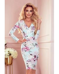 Love Lace - Stretch Fitted Dress Floral Envelope - Lyst