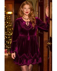 Joe Browns - Darcie Embroidered Velour Tunic Dress - Lyst
