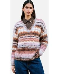 Yumi' - Fairisle Relaxed Boucle Jumper - Lyst