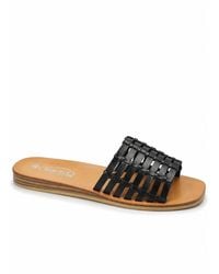 Spot on - Woven Strap Flat Slip-On Summer Mule Sandals - Lyst