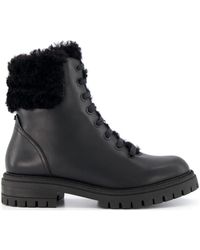 Dune - Wide Fit 'perch' Leather Lace Up Boots - Lyst
