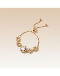 The Colourful Aura - Large Round Zircon Adjustable Slider Bead Indian Bracelet - Lyst