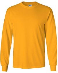 Gildan - Plain Crew Neck Ultra Cotton Long Sleeve T-Shirt - Lyst