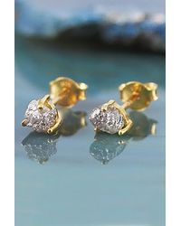 Otis Jaxon London - Tiny Sterling Raw Diamond April Birthstone Stud Earrings - Lyst