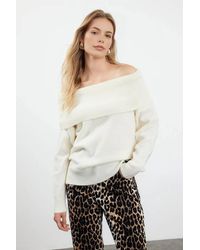 WOVCOR - Shoulder Ribbed Knit Jumper W/ Folded Neck Detail - Lyst