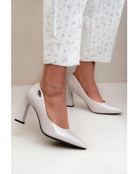 Love Lace - Pointed Toe Faux Leather Comfortable Court Shoes - Lyst