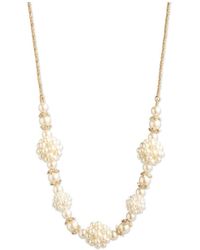 Marchesa - Nk 16in Pearl Frontal-gold/pearl Fashion Necklace - 16n00123 - Lyst