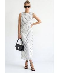 Bianco Lucci - Polka Dot Bodycon Midi Dress - Lyst