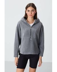 TOMMY LIFE - Oversized Plush Half-Zip Hooded Sweatshirt - Lyst