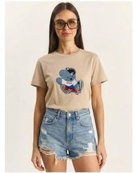 Bianco Lucci - Embroidered Crew Neck T-Shirt - Lyst