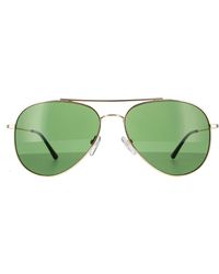 Calvin Klein - Aviator Gold Green Solid Bottle Green Sunglasses - Lyst