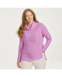 Lands' End - Long Sleeve Cowl Neck Waffle Tunic - Lyst