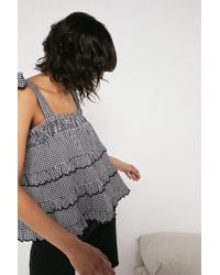 Warehouse - Gingham Scallop Frill Tiered Cami Top - Lyst