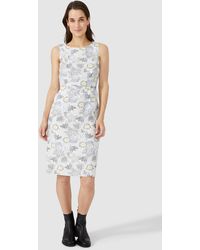 MAINE - Sleeveless Sketchy Floral Print Shift Dress - Lyst