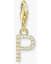 Thomas Sabo - Plated Cubic Zirconia Letter P Charm 1979-414-14 - Lyst