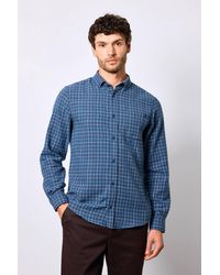 MAINE - Brushed Windowpane Check Long Sleeve Shirt - Lyst