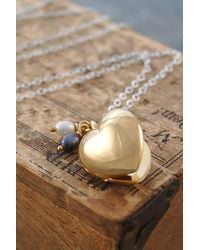 Otis Jaxon London - Sterling Heart & Pearl Locket Necklace - Lyst