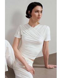 Dilvin - Slim Fit V-Neck Jersey Blouse - Lyst