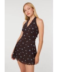 Pink Vanilla - Floral Polka Dot Mesh Halter Dress - Lyst