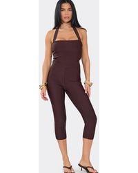 EGO - Capri Strappy Halter Neck Bandage Jumpsuit - Lyst