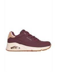Skechers - Uno Metallic Heel Lace-Up Trainers - Lyst