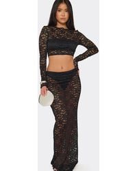 EGO - Sheer Low Rise Maxi Skirt - Lyst