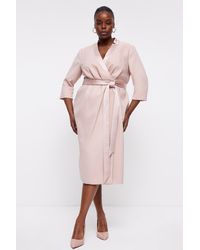 Coast - Plus Size Premium Notch Neck Wrap Dress - Lyst