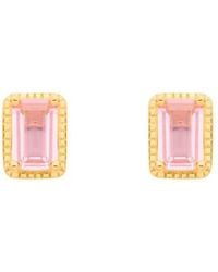 Jewelco London - Plated Cz Beaded Pool Oblong Drop Earrings - Lyst
