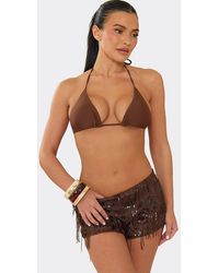 EGO - Sequin Low Rise Shorts - Lyst