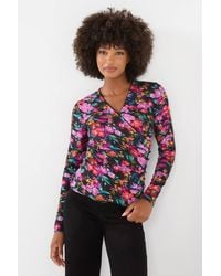 Joe Browns - Floral Printed Jersey Wrap Front Top - Lyst