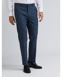 Burton - Blue Slim Fit Check Trousers - Lyst