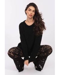Love Lace - Stylish Casual Textured Sweater With Round Neck - Lyst