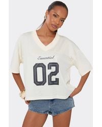 EGO - Short Sleeve V-Neck Graphic Print Football T-Shirt - Lyst