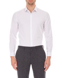 Burton - White Slim Fit Textured Stretch Shirt - Lyst