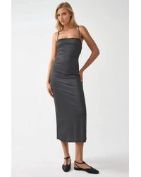 Hiccup - Square Collar Printed Maxi Dress With Lace Detail - Lyst