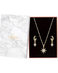 Lipsy - Gold Celestial Y Drop Necklace And Earring Set - Gift Boxed - Lyst