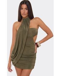 EGO - Sleeveless Drape Mini Dress - Lyst
