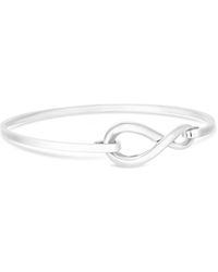 Simply Silver - Sterling Silver 925 Infinity Clasp Bangle Bracelets - Lyst