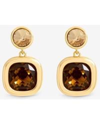 Jon Richard - Plated Champagne & Stone Drop Earrings - Lyst