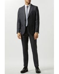 Burton - Slim Fit Grey Semi Plain Suit Jacket - Lyst