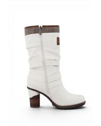 Infinity Leather - Mustang Mid-Calf Heeled Long Boots - Lyst