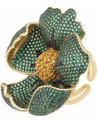LÁTELITA London - Poppy Flower Green Ring Gold - Lyst