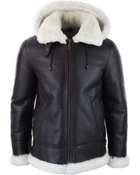 TruClothing - Sherling Sheepskin Hood Jacket Aviator - Lyst