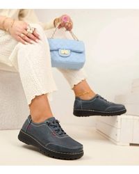 Love Lace - Slip On Openwork Platform Shoe With Decorative Laces Comfort - Lyst