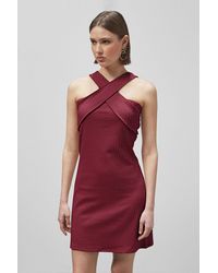 Enorsia - Cross Front Halter Neck Dress - Lyst